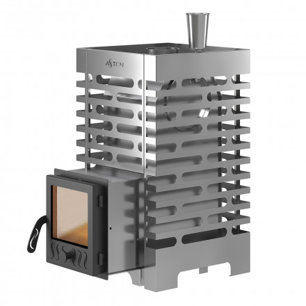 Печь для бани ASTON 16 INOX АКВА стекло с баком на трубе 50л 