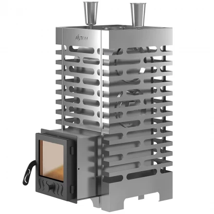 Печь для бани ASTON 20 INOX АКВА стекло с баком на трубе 50л