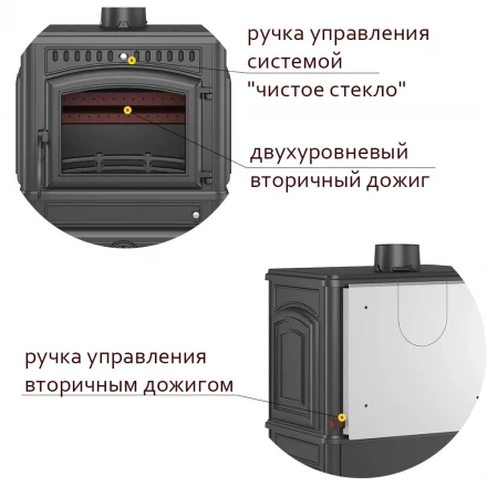 Печь-камин Везувий LV-12 "Антрацит" 