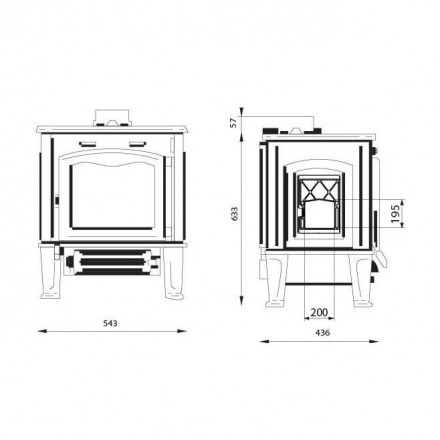 Печь-камин Ferguss HERMES cook, side door